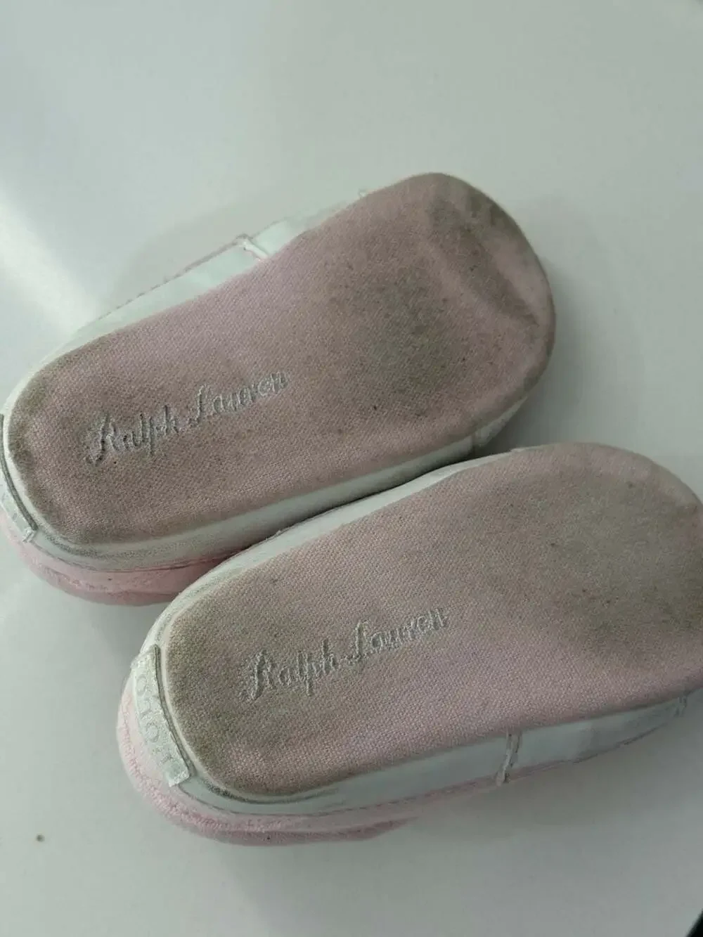 Polo Ralph Lauren Bear Pink Infant Slip-On Crib Shoes
